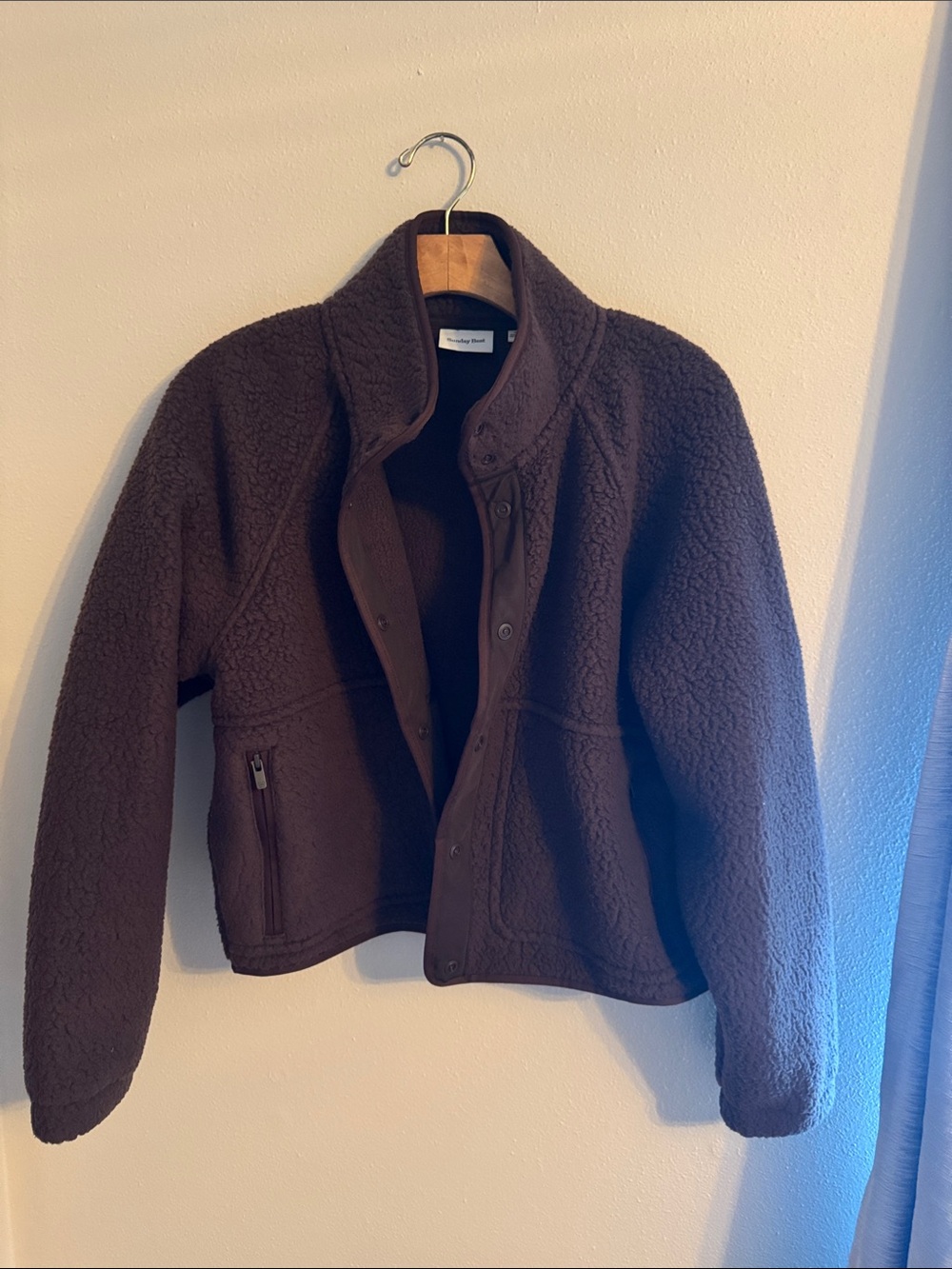 Sunday Best Cozy Dark Brown Sherpa Fleece Jacket